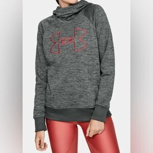 Under Armour Women's Gray Big Logo Pullover Hoodie Sweatshirt Size Small